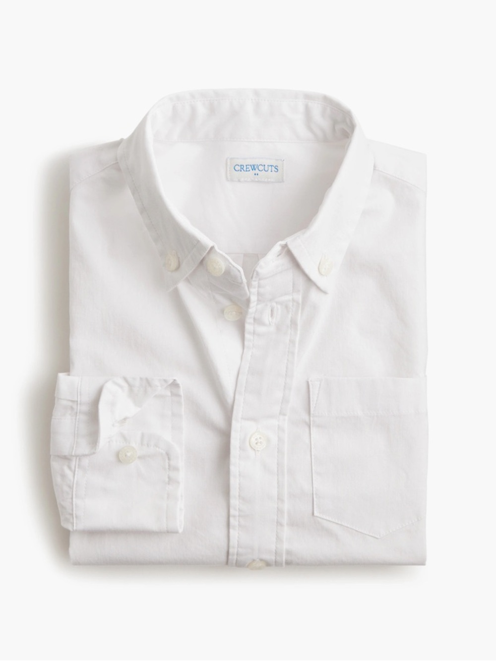 NWT! J Crew Factory - Crewcuts Boy’s Long-Sleeve Flex Washed Shirt - White - 6/7